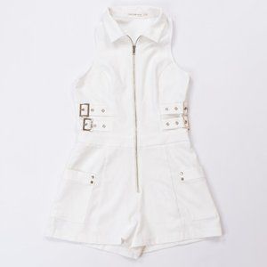 Women's Mustard Seed White and Gold Buckled Romper